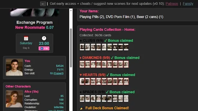 Exchange Program: New Roommate gameplay screenshot 2 (HTML adult game) by Kinkytales – free download
