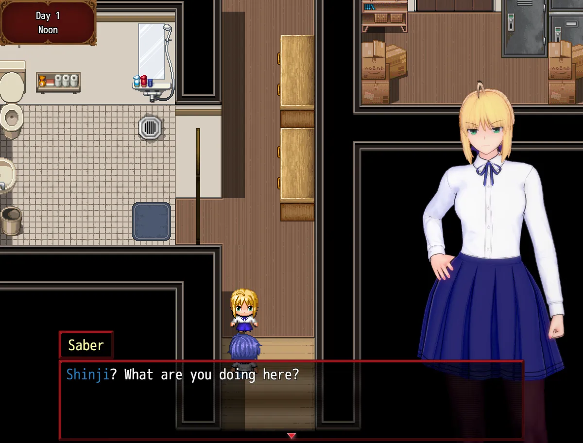 Fate/Stray Night gameplay screenshot 3 (RPGM adult game) by Kuddepudde – free download