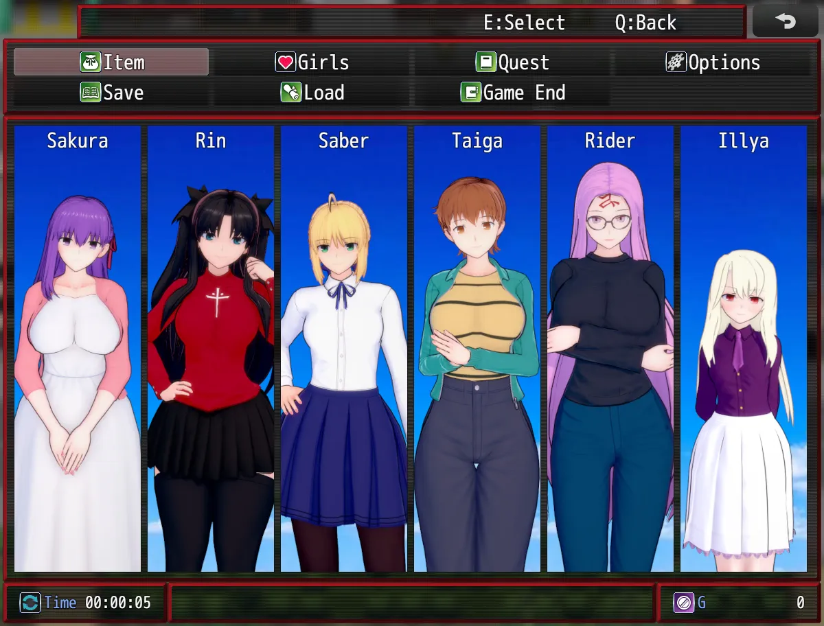 Fate/Stray Night gameplay screenshot 7 (RPGM adult game) by Kuddepudde – free download