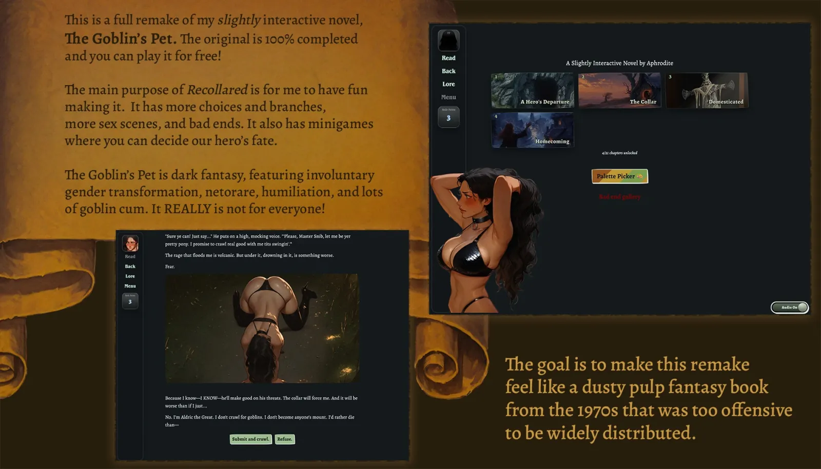 The Goblin’s Pet – Recollared gameplay screenshot 1 (HTML adult game) by Aphrodite – free download