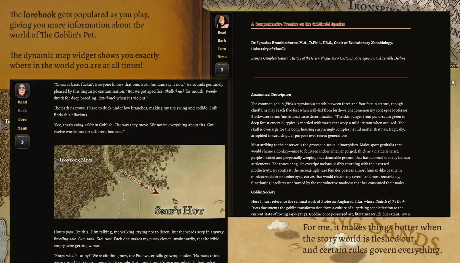 The Goblin’s Pet – Recollared gameplay screenshot 5 (HTML adult game) by Aphrodite – free download