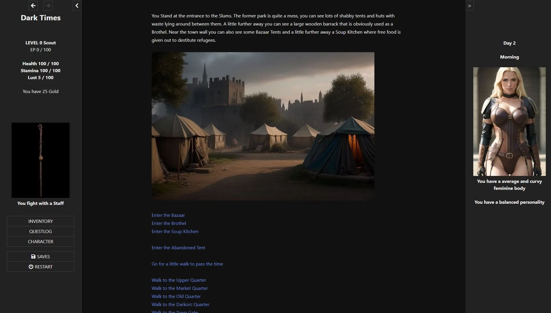Dark Times gameplay screenshot 4 (HTML adult game) by Bavmon – free download
