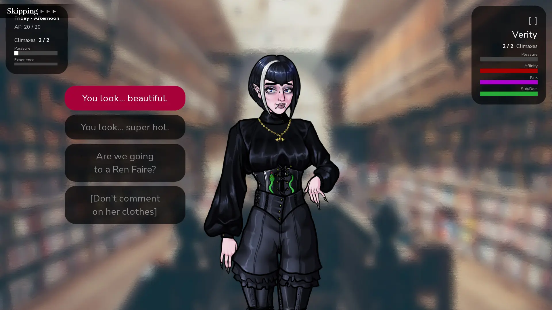 Beyond Worlds University gameplay screenshot 2 (Ren'Py adult game) by Mister Crowne – free download