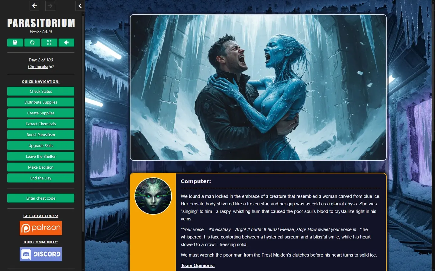 Parasitorium gameplay screenshot 2 (HTML adult game) by SupremeAI – free download