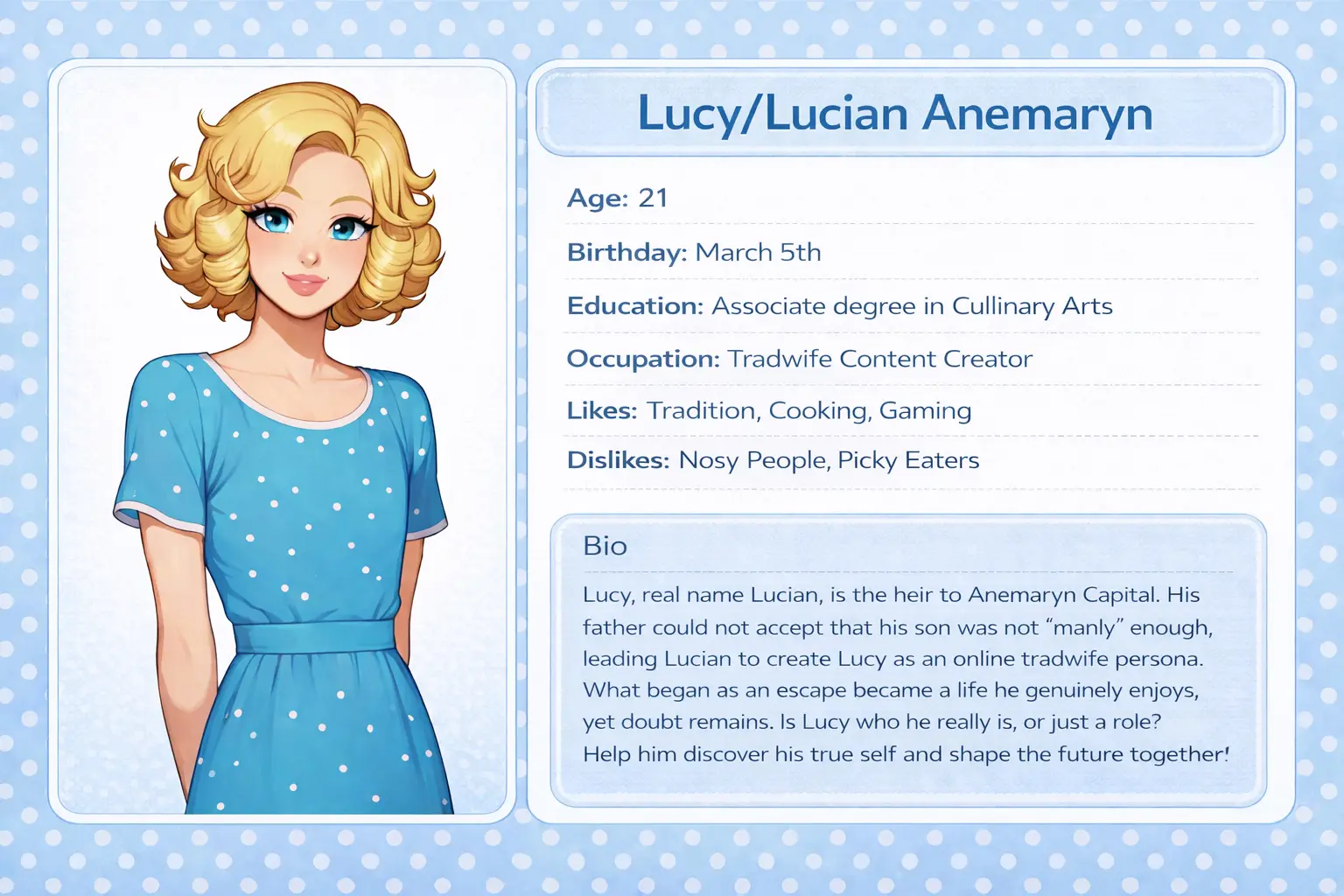 My Tradwife Is a Femboy? gameplay screenshot 1 (Ren'Py adult game) by Bonkcade – free download