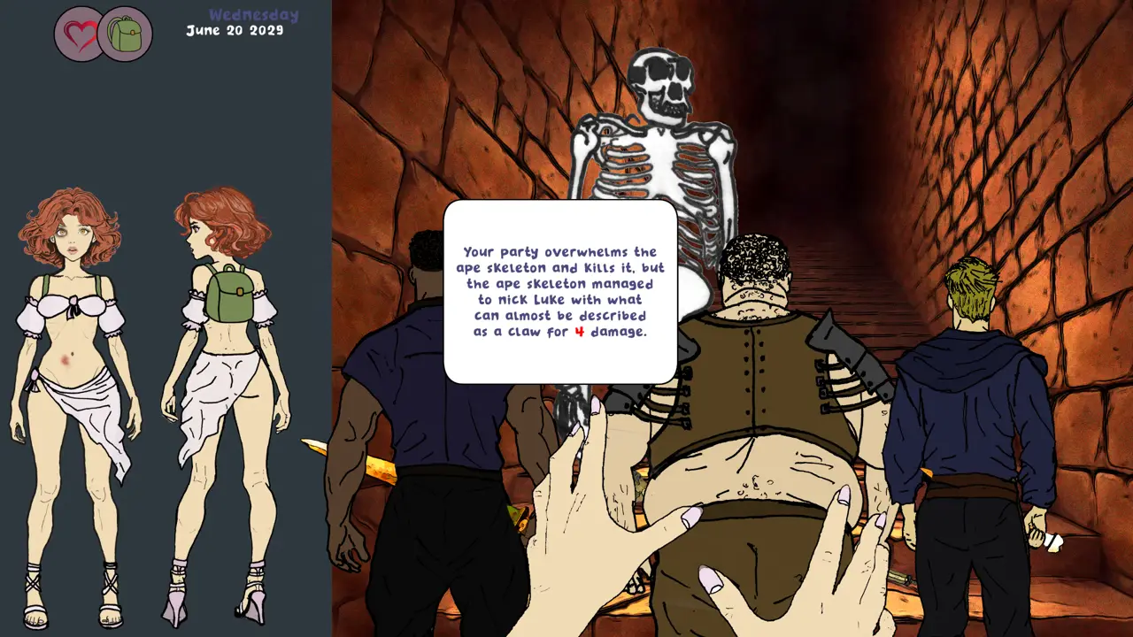 Eva in Gloria Aeterna gameplay screenshot 3 (Ren'Py adult game) by Ensorceled Nazarene – free download