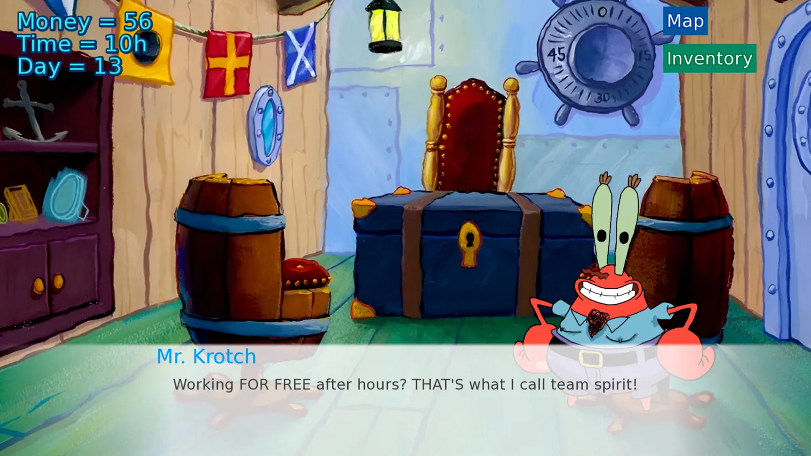 Spornbob: Deep in Bikini Bottom gameplay screenshot 4 (Ren'Py adult game) by FRANKTOPIA GAMESTUDIOS – free download