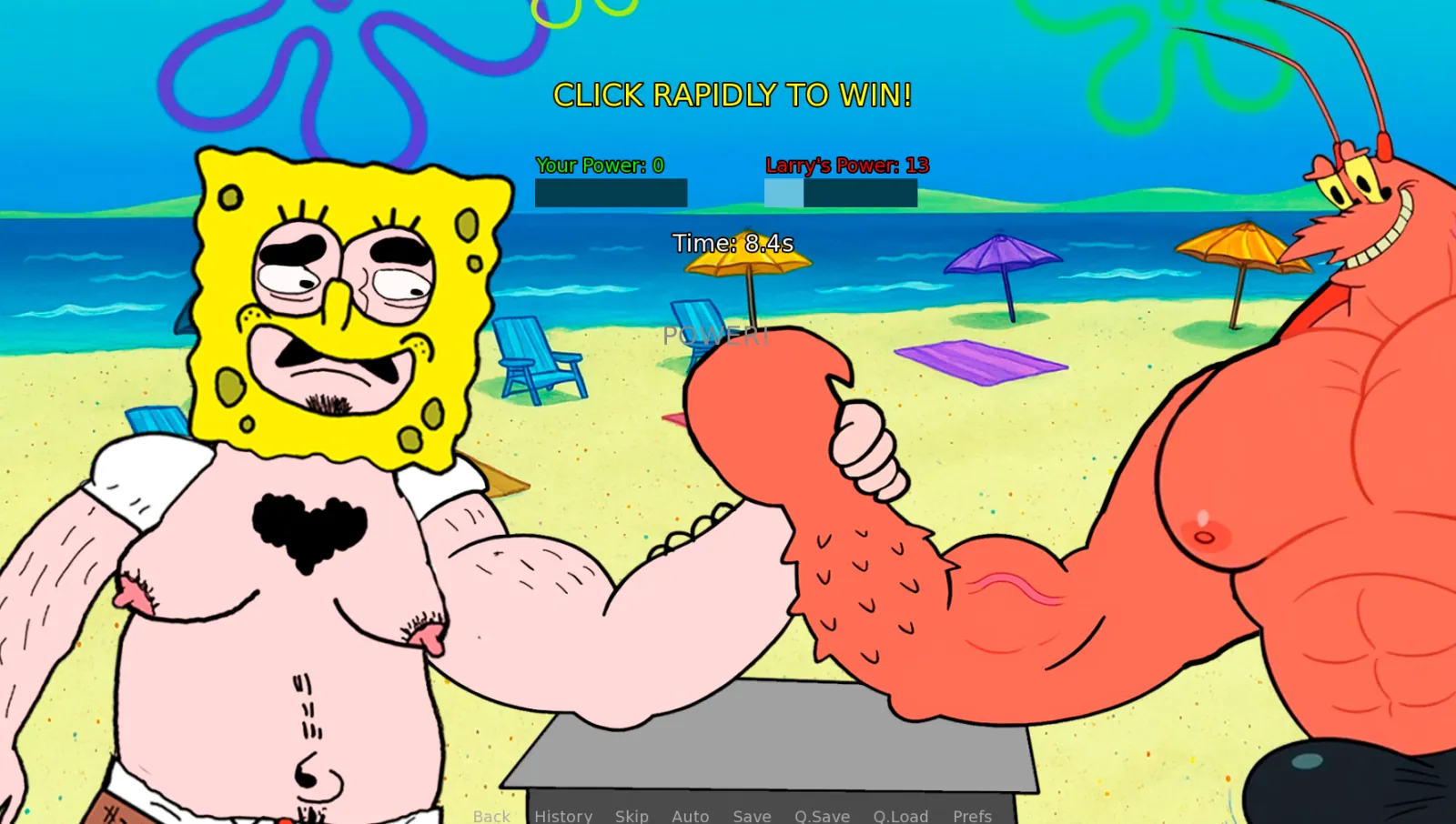 Spornbob: Deep in Bikini Bottom gameplay screenshot 7 (Ren'Py adult game) by FRANKTOPIA GAMESTUDIOS – free download
