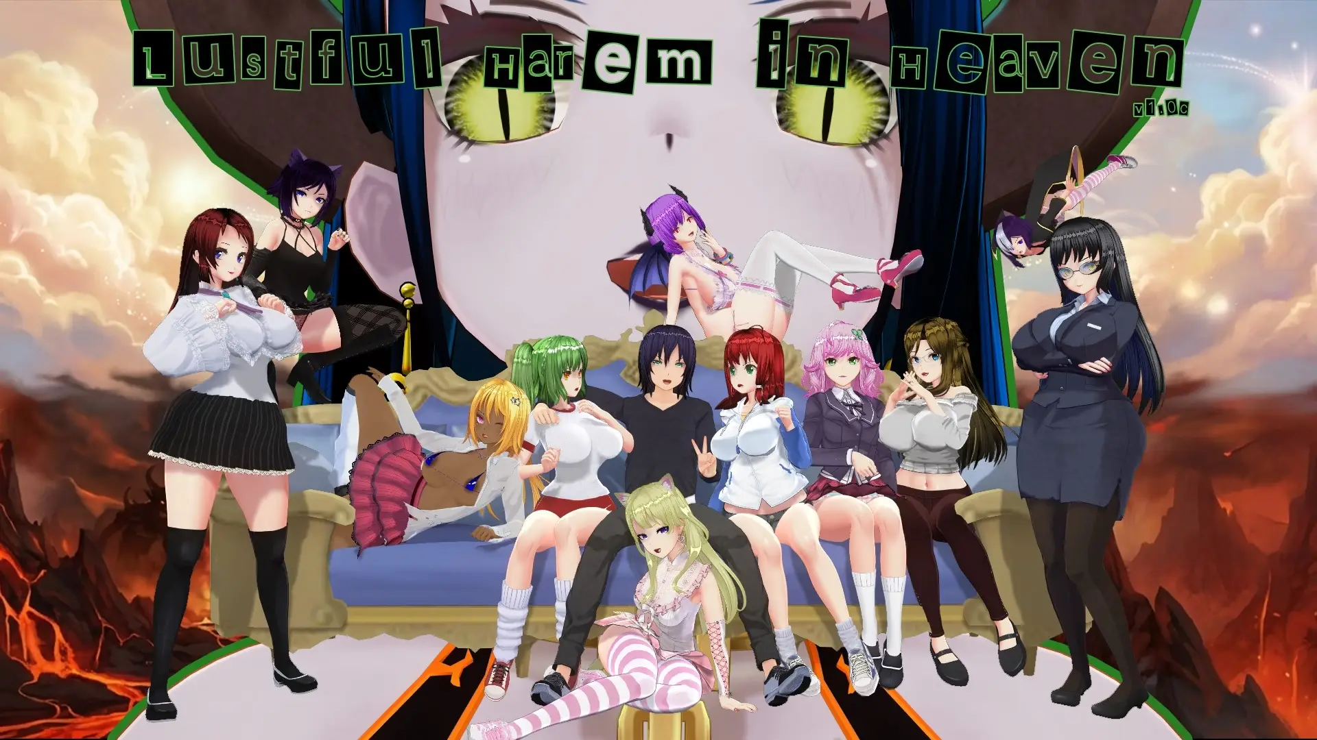 Lustful Harem in Heaven cover 1.4 – Ren'Py adult game by Sedhaild free download