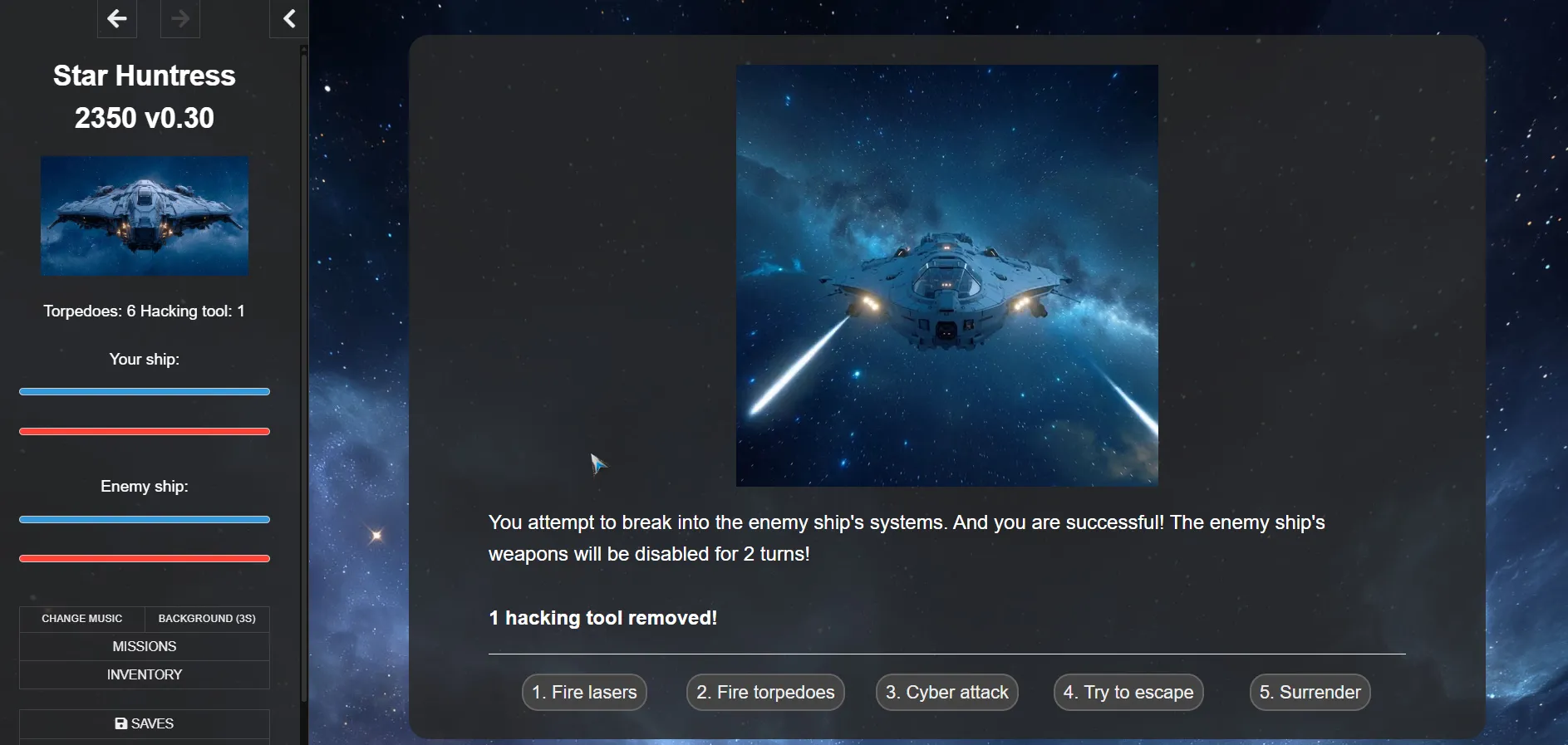 Star Huntress 2350 gameplay screenshot 4 (HTML adult game) by Primal356 – free download