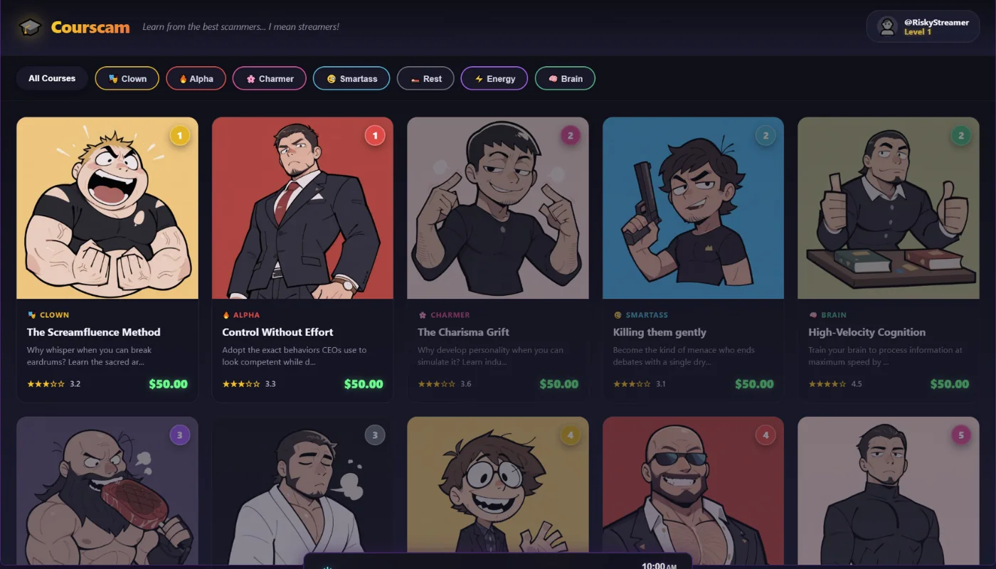 Risky Stream gameplay screenshot 4 (HTML adult game) by Pedantus – free download