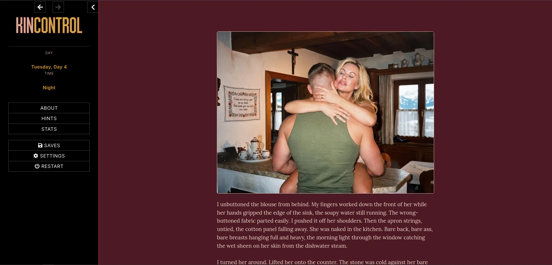 Kincontrol gameplay screenshot 3 (HTML adult game) by The Naughty Three – free download