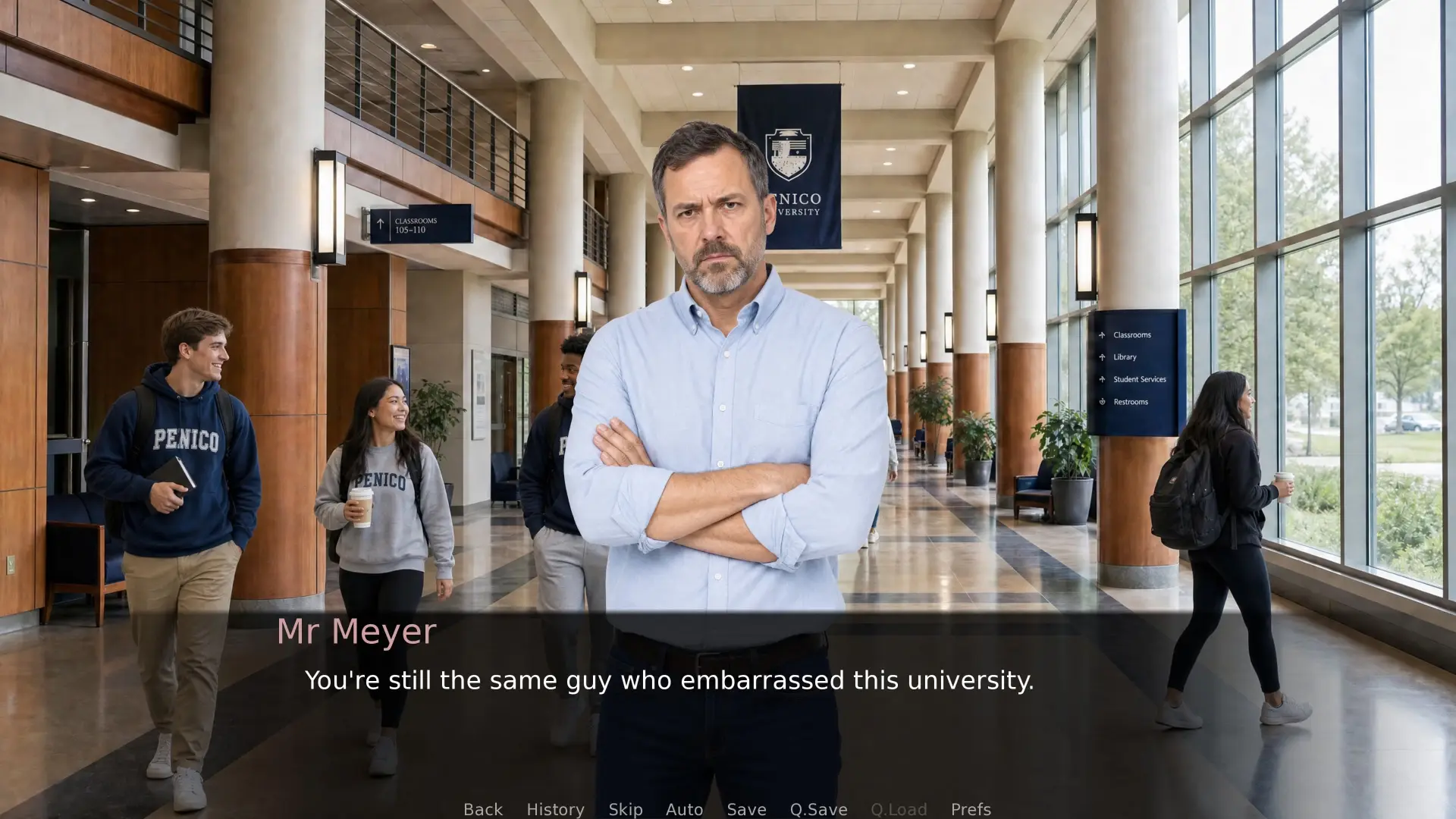University Spy gameplay screenshot 6 (Ren'Py adult game) by Lanyard Interactive – free download