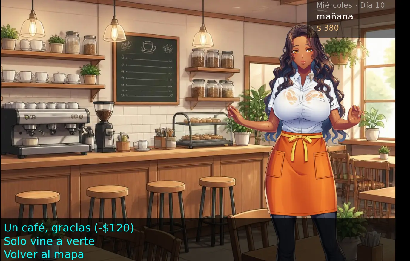 Villa Nueva gameplay screenshot 8 (Ren'Py adult game) by RioPlata Games – free download