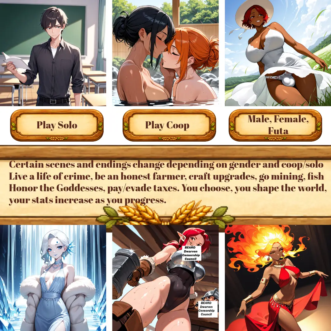 Kinky Harvest gameplay screenshot 1 (Godot adult game) by CuteCuddleGames – free download