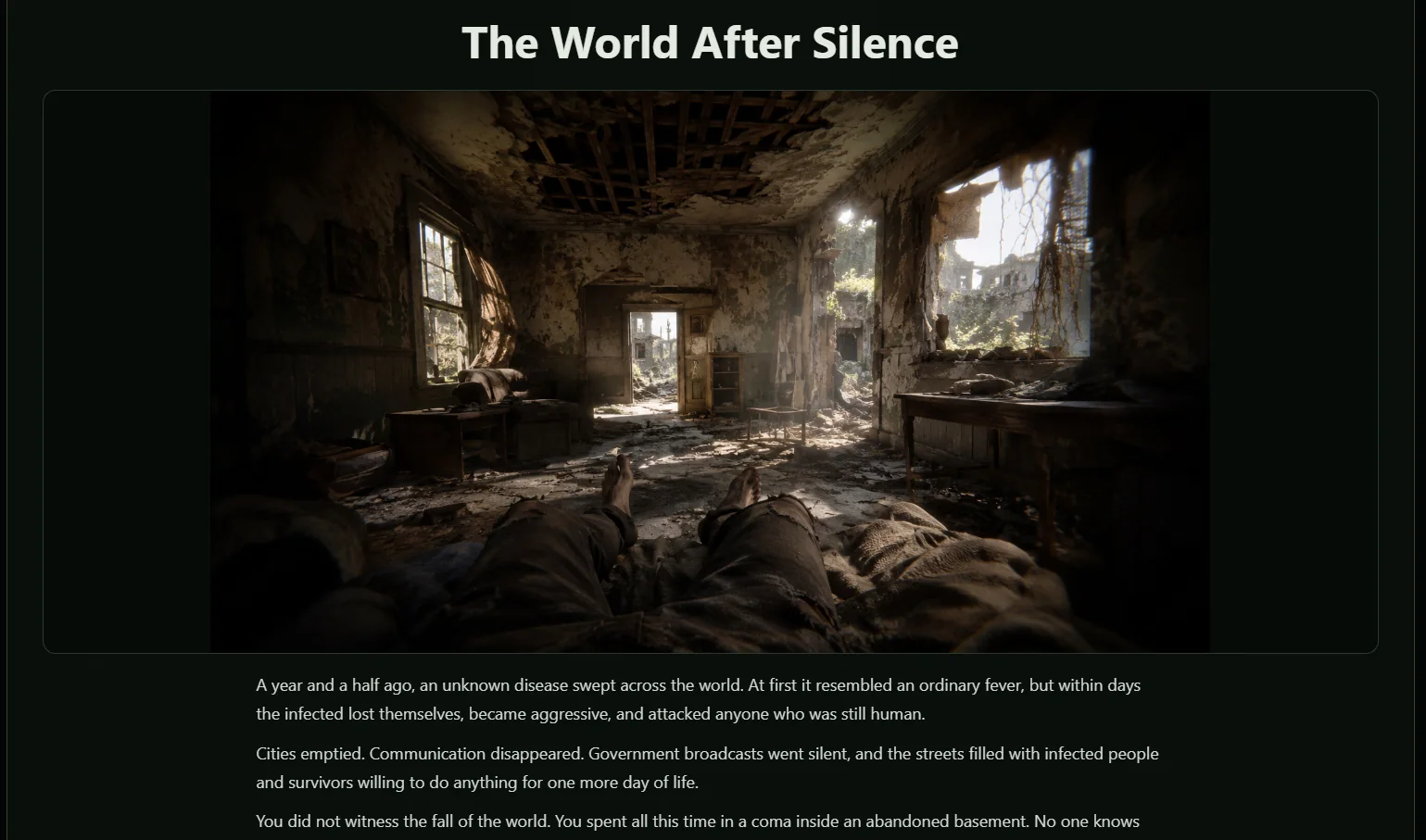 The World After Silence gameplay screenshot 2 (HTML adult game) by Silent Shelter Games – free download