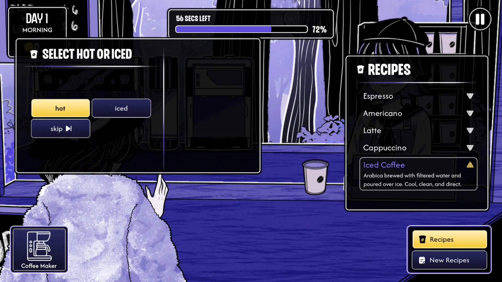 Anomaly Cafe gameplay screenshot 3 (Godot adult game) by HoruBrain – free download
