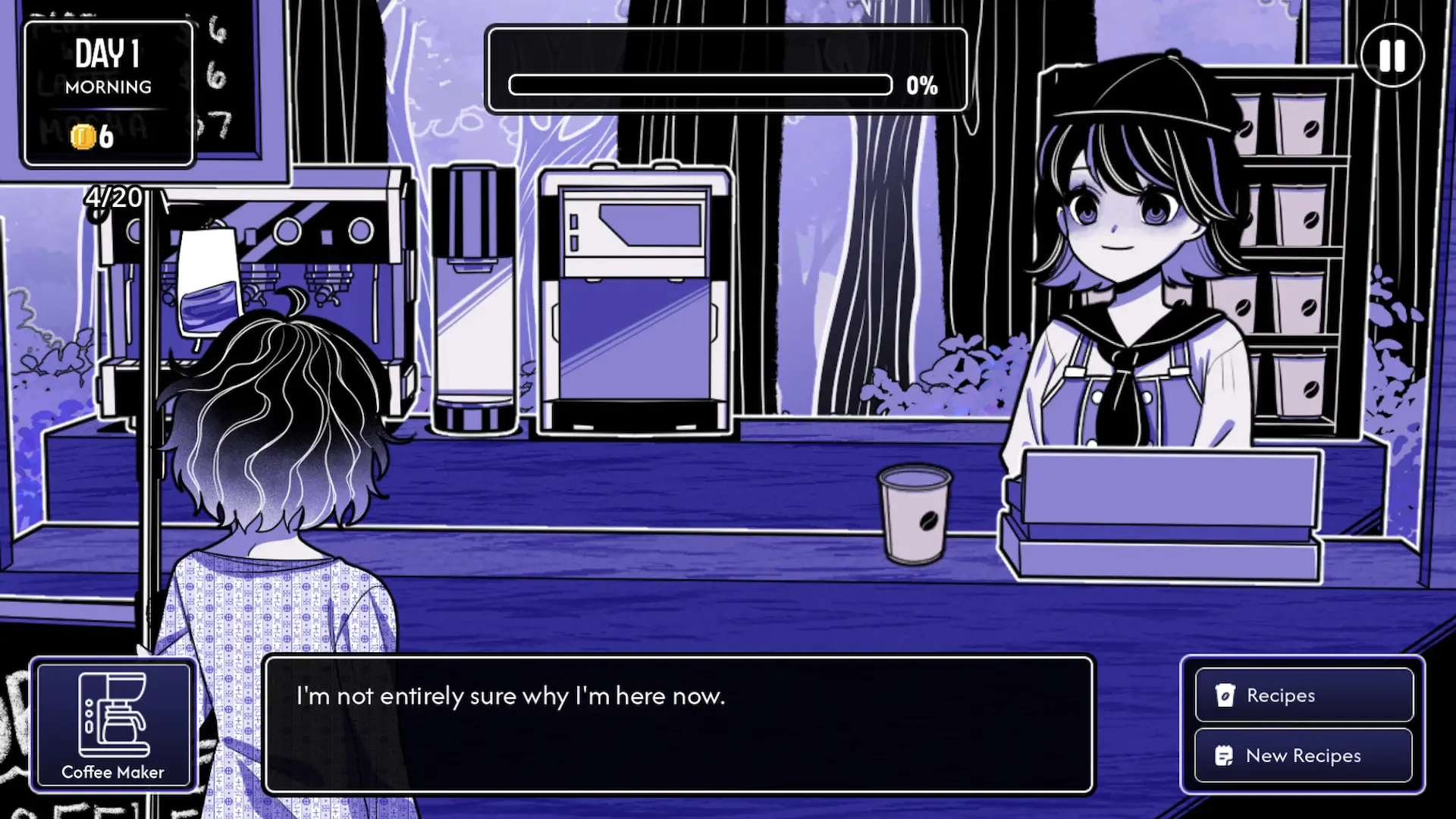 Anomaly Cafe gameplay screenshot 5 (Godot adult game) by HoruBrain – free download