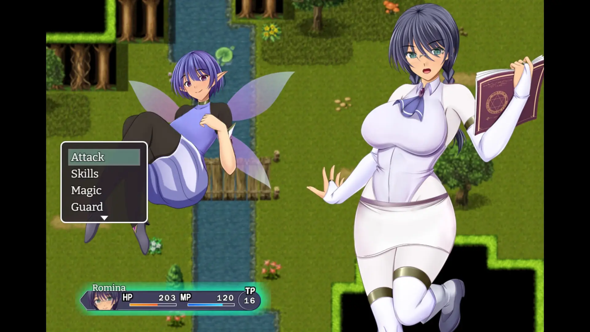 The Forbidden Tomes of Olipos gameplay screenshot 1 (RPGM adult game) by Konjikineko – free download