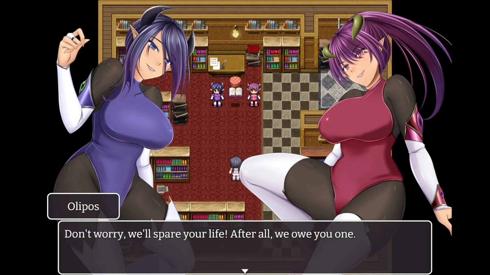 The Forbidden Tomes of Olipos gameplay screenshot 2 (RPGM adult game) by Konjikineko – free download