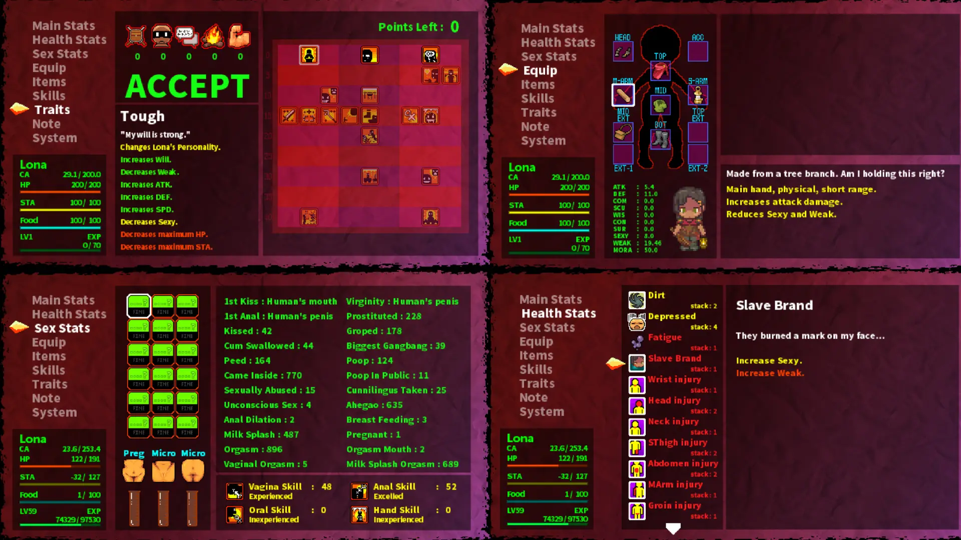 LonaRPG gameplay screenshot 2 (RPGM adult game) by EccmA417 – free download