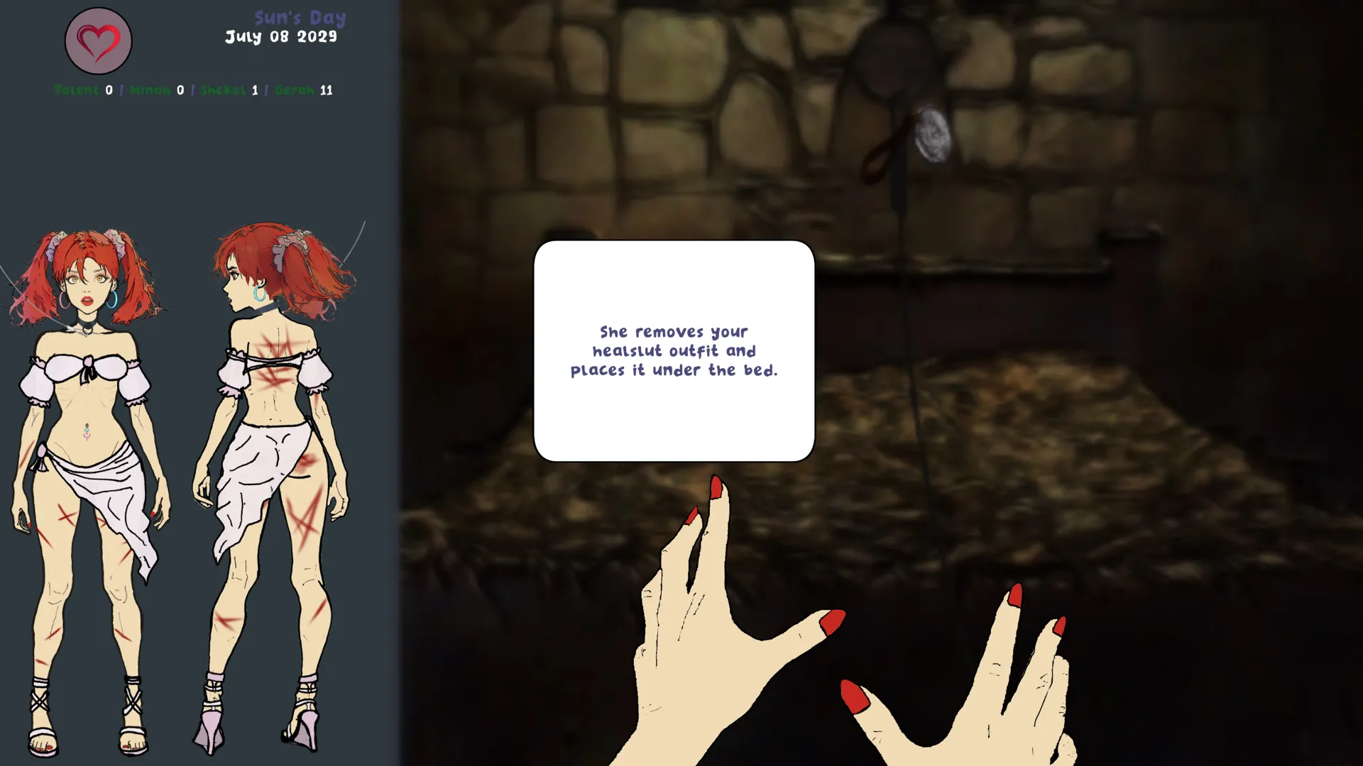 Eva in Gloria Aeterna gameplay screenshot 6 (Ren'Py adult game) by Ensorceled Nazarene – free download
