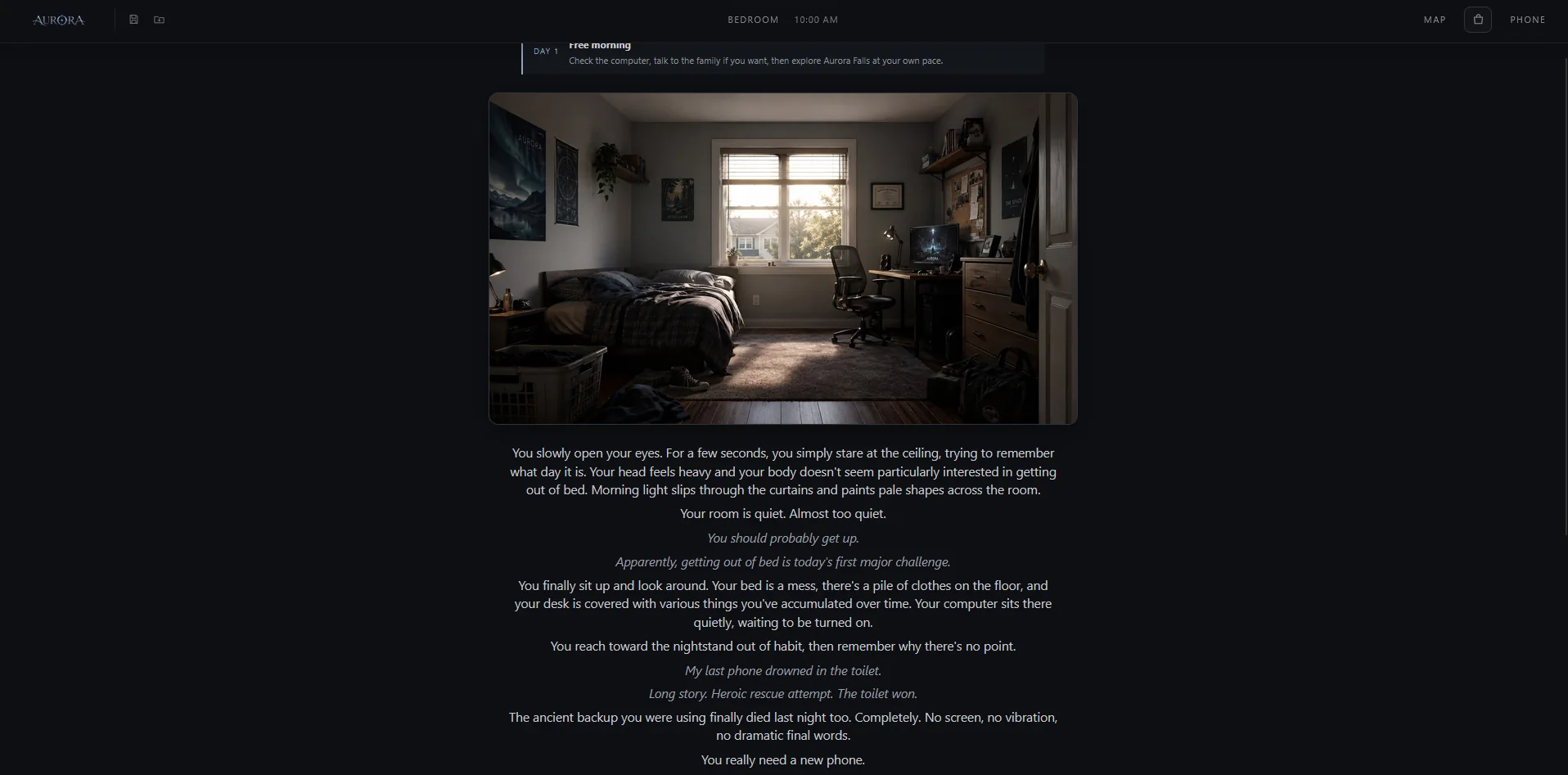 AURORA gameplay screenshot 1 (HTML adult game) by EBONYFLARE – free download