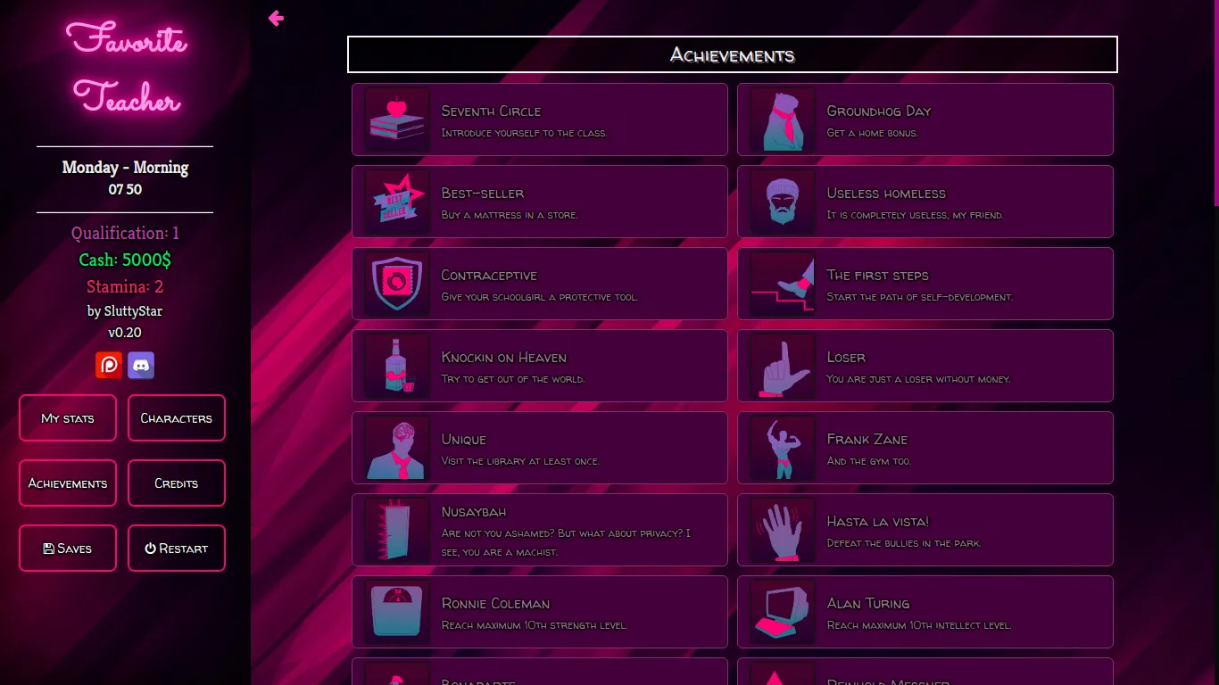Favorite Teacher gameplay screenshot 10 (HTML adult game) by SluttyStar – free download